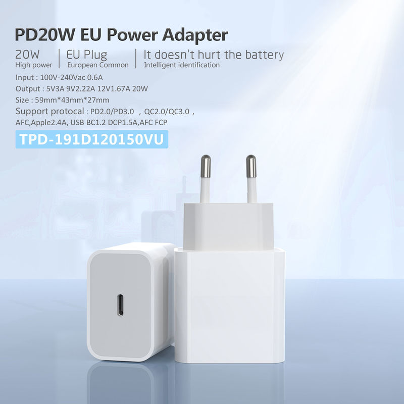 12V 1.67A USBC PD 3.0 Charger , CE Iphone 12 Wall Charger